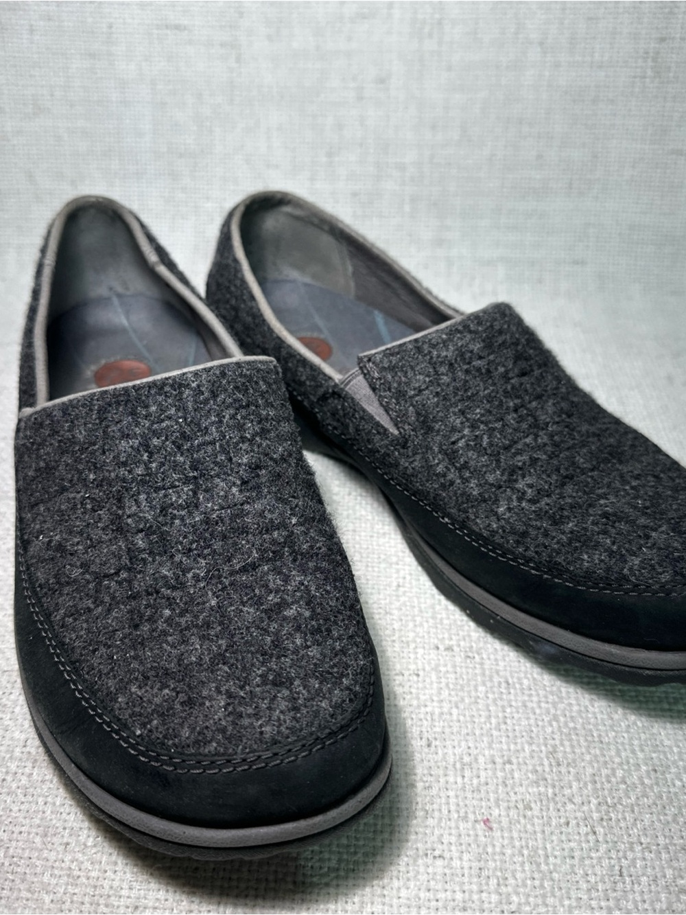 Chaco Quinn Mule Comfort Shoes Womens 7.5 Gray Wool Slip On Flats